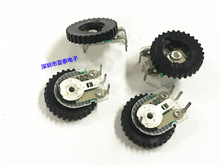 拨盘可调电位器12*2拨轮旋转电位器B1K单联带轮音量电位器B102