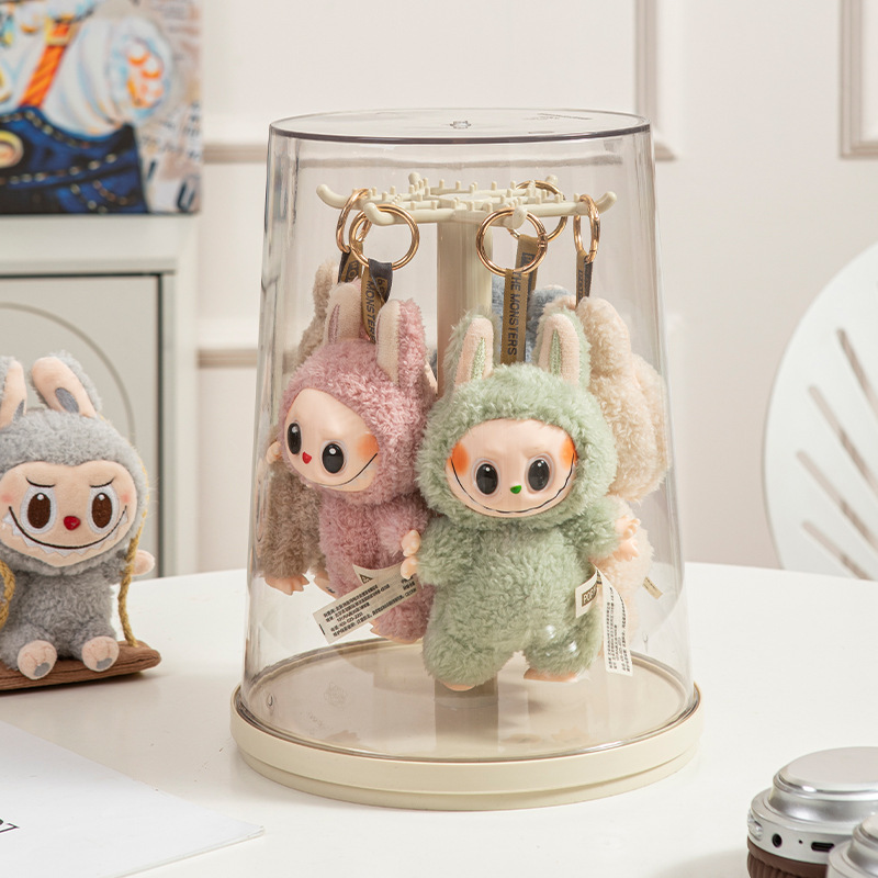 Labubu ディスプレイボックス回転透明ぬいぐるみ人形フィギュアラブブペンダントブラインドボックス収納ディスプレイスタンド|undefined