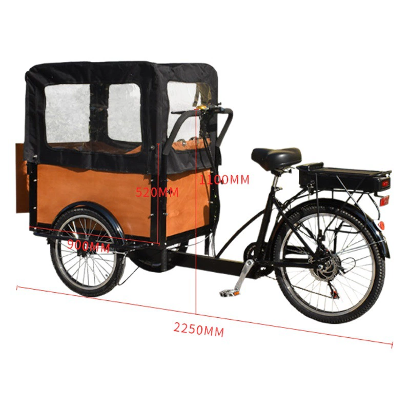Onabo Боковая дверь велосипед для домашних животных винтажный грузовой обратный трехколесный велосипед с педалью осла может быть оснащен электроэнергией