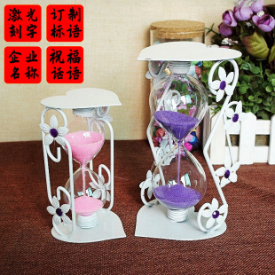 Peach heart hourglass a generation of new mixed batch of iron metal exquisite craft gifts white heart size optional