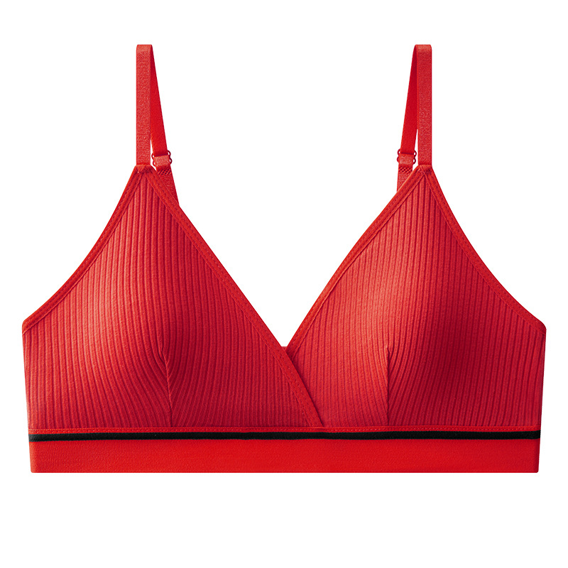 Transfronterizos de viento hilo algodón ropa interior deportiva suave piel de mujer bra interior de verano delgado bra de mujer