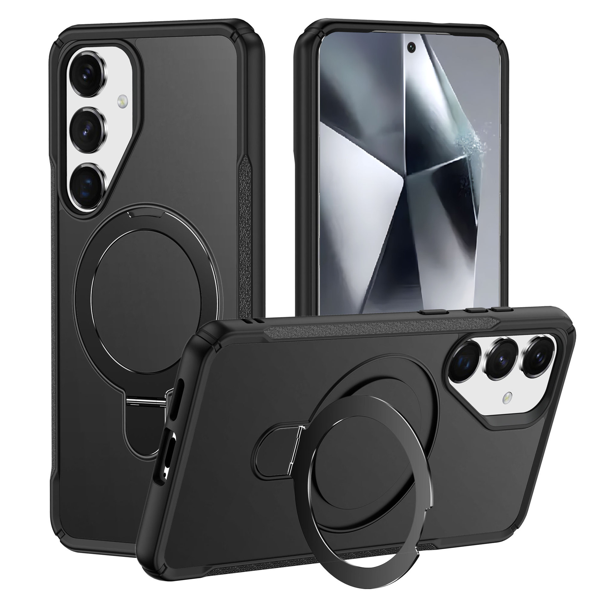 Handyhülle passend für Samsung S25U/S25 Edge/S24, magnetische Halterung mit glatter Oberfläche_voghion.com