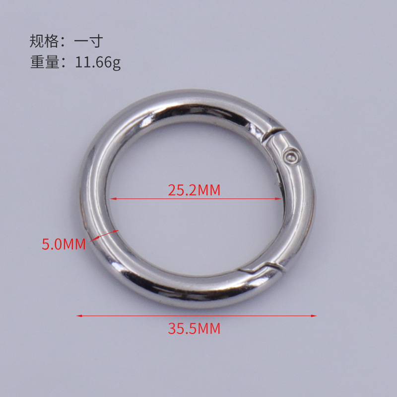 メーカーぶら下げ金メッキ金属ラウンドバックルオープンリングバックルキーアクセサリーバックルライトゴールド亜鉛合金スプリングリング|undefined