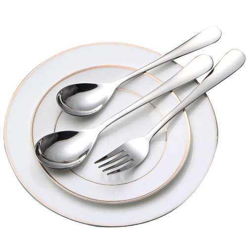 Adult 304 stainless steel spoon Western food main meal spoon household spoon creative thickened large eating spoon