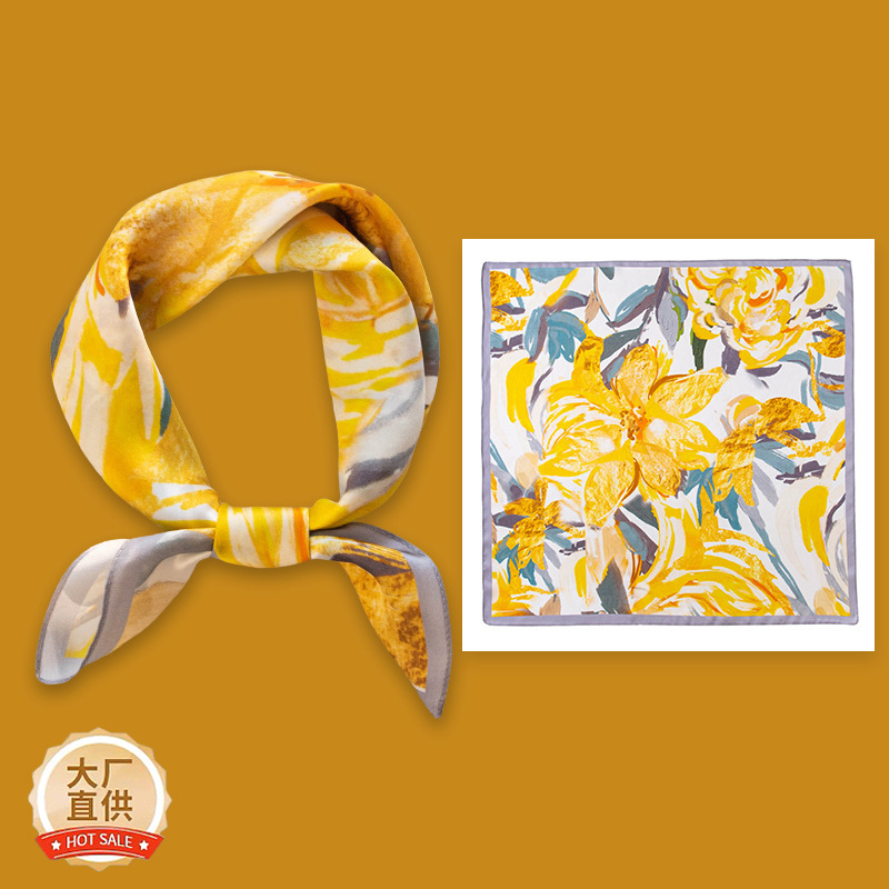 Valentine's Day Gift Mulberry Silk Scarf Premium Silk Small Square Scarf 53cm Silk Necktie For Women