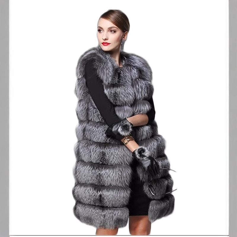 Imitation Fur Vest Women's Autumn and Winter Long 2025 New Spliced ​​Fox Fur Vest Sleeveless Fur Outwear