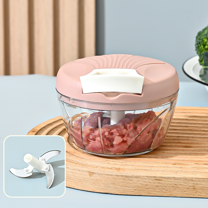 Picador Manual de Ajo con Cuerda de Plástico Multifuncional para Cocina