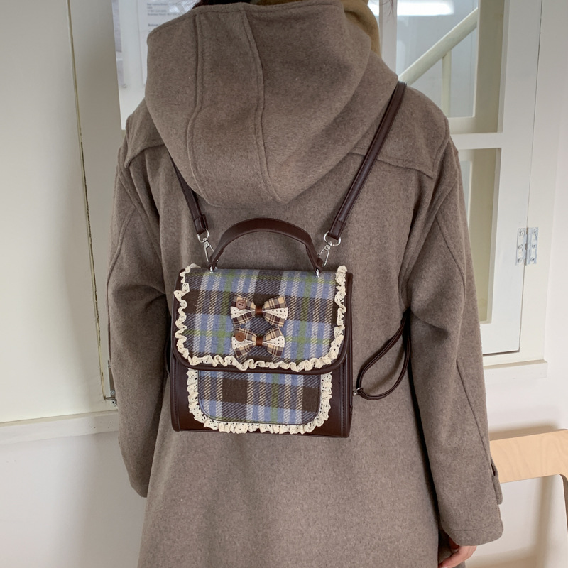 Nuevo bolso de niños a cuadrillas, escuela de artes, estilo mini mochila de estudiantes, lindos arcos, bolsas de hombro para hombres y mujeres.