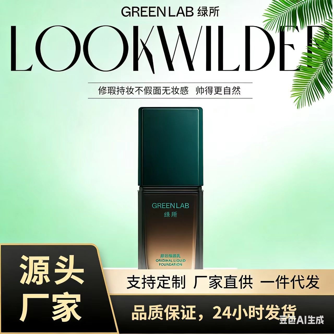 Green Zone Men's Skin-Improving Cream No-Makeup Look Cream for Lazy People, No Whitening, Oil Control, Natural Concealer for Acne Marks, Bb Cream Foundation