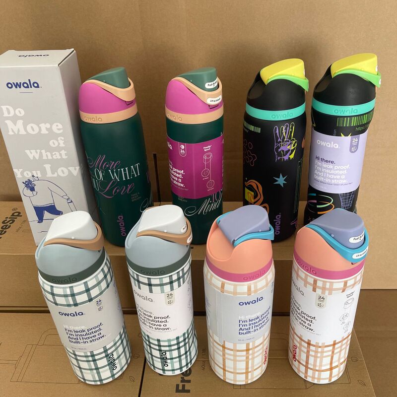 Owala Large-Capacity Portable Outdoor Water Bottle for Men, Dual-Use Insulated Cup, Stylish Sports Fruit Cup for Women, Wholesale