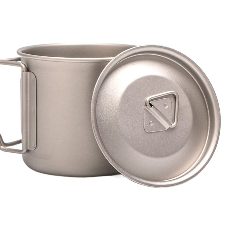 Taza de titanio taza de agua de titanio acampar al aire libre portátil taza de té de una sola capa