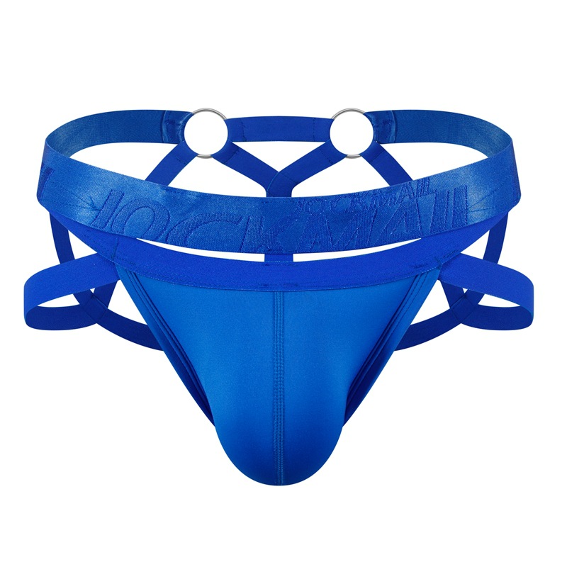 Ropa interior de los nuevos hombres hip lifting sexy Tanga transparente seda de hielo vinculante transparente sexy anillo de acero vendaje hueco tentación