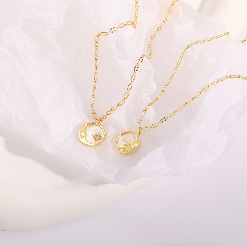 Fashion Sun Moon Copper Pendant Necklace Copper Necklaces