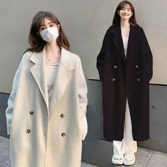 反季上新毛呢大衣2025春新款韩版宽松中长款小个子过膝高级外套
