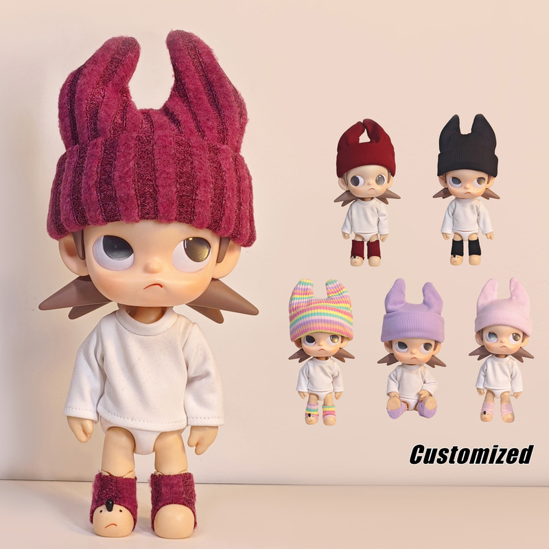 Zsiga Casual Cute Ribbed Outfit with Hat for Bjd Dolls, Doll Dress-Up Hat Zsiga Casual Cute Ribbed Outfit with Hat for Bjd Dolls, Doll Dress-Up Hat