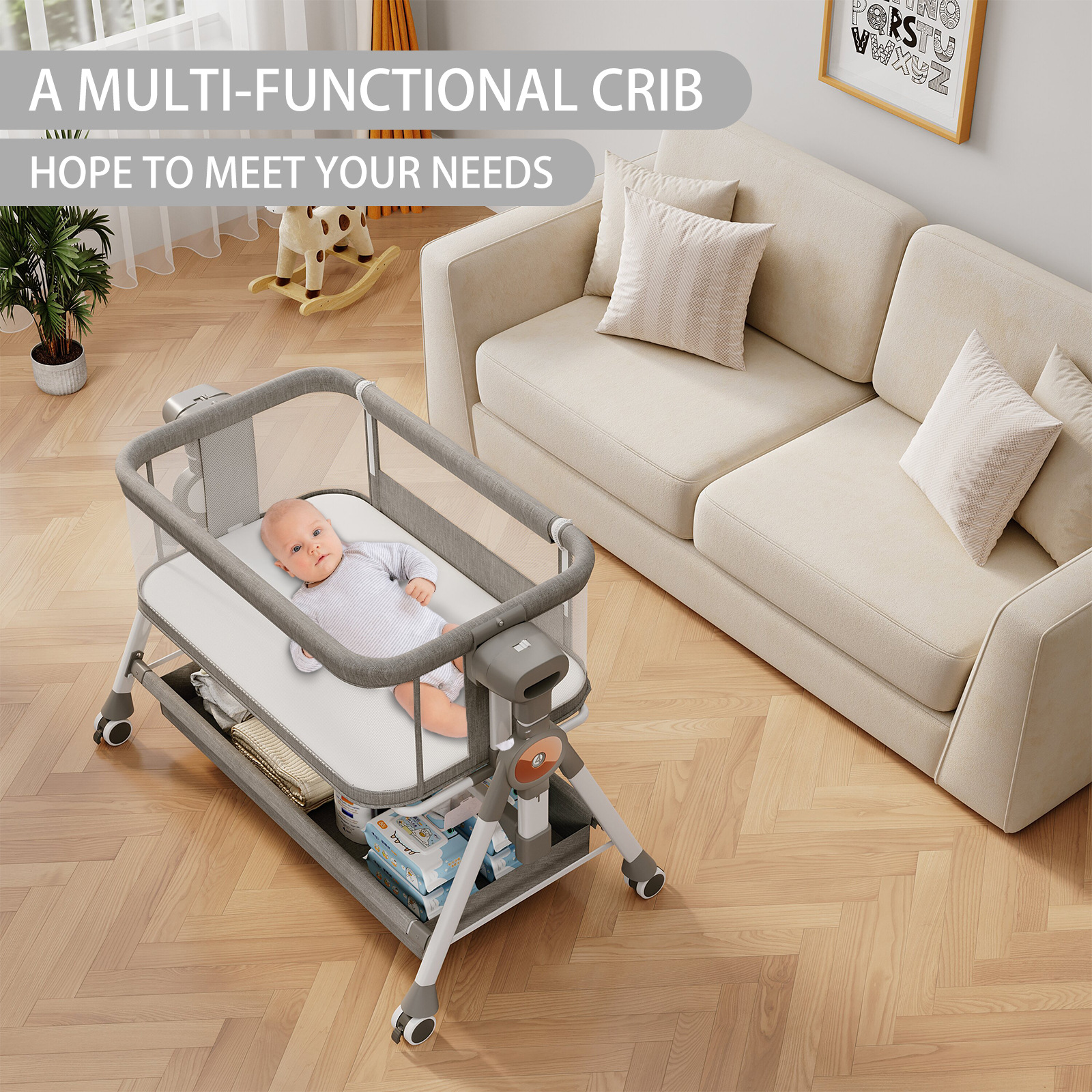 Cama de bebé solo tela cubierta