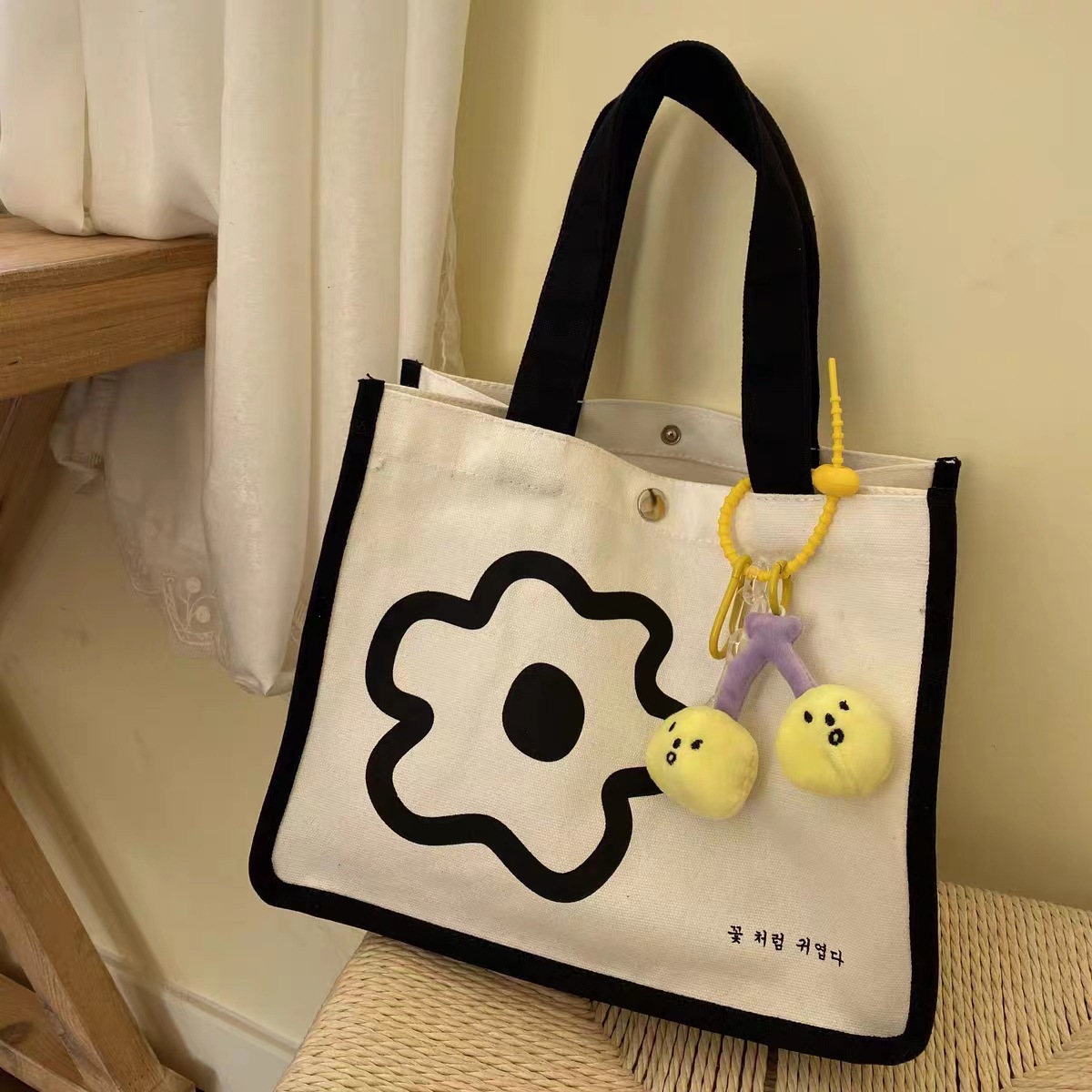 工厂伴手礼帆布袋花朵伴手礼手提包学生手提棉布卡通帆布包定制