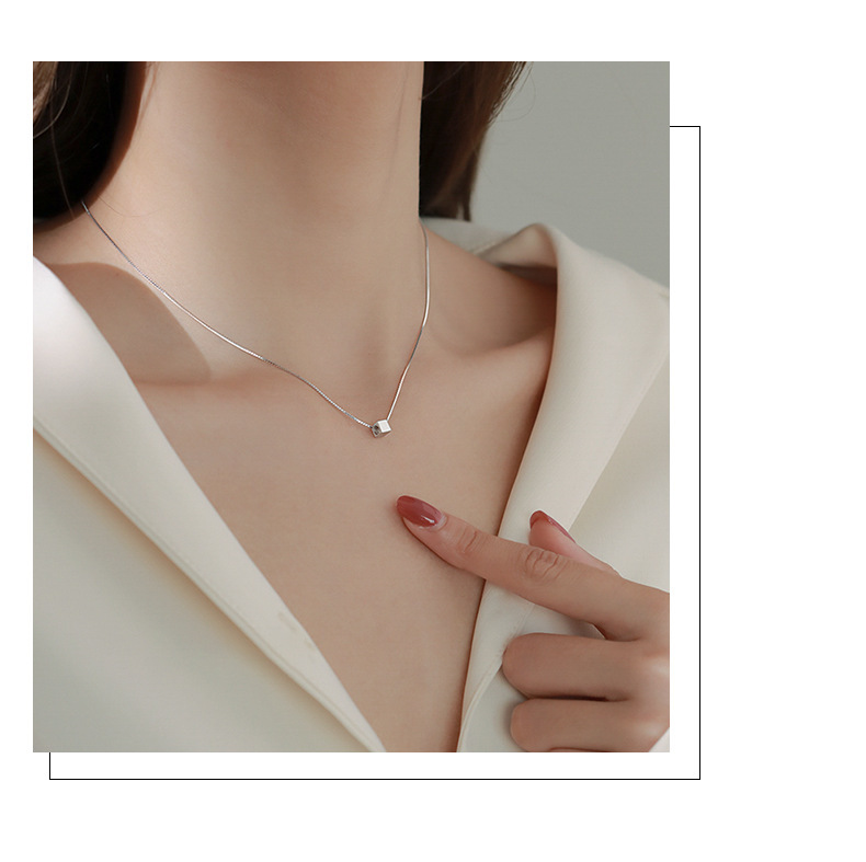 Plating Design 925 Sterling Silver Plating Geometric Pendant Necklace