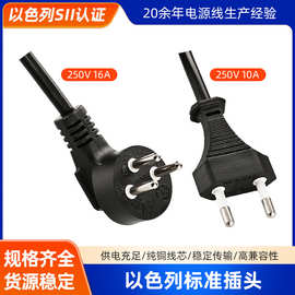 以色列SII认证插头 以色列电源线插头 3芯以色列插头 2芯插头