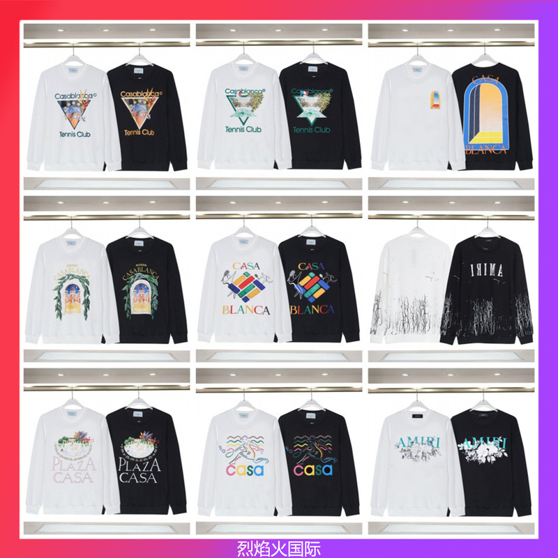 Casablanca 23 Spring and Autumn New Fantasy Gate Star Castle Casa Letter logo Long Sleeve Couples Sweatshirt