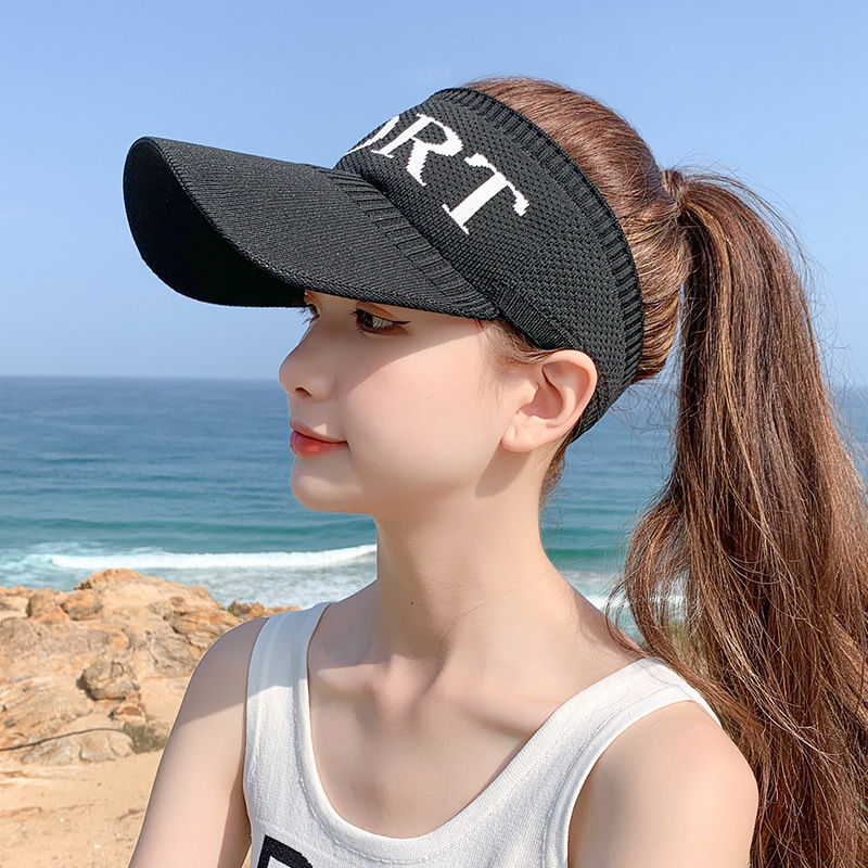 夏季大帽檐骑车防紫外线空顶防晒帽女uv太阳帽子遮阳帽遮脸运动帽|undefined