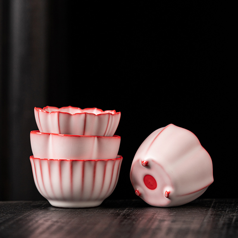 라드 냉동 분말 Ruyao 찻잔 여성용 쿵푸 차 세트 세라믹 마스터 컵 개별 싱글 컵 찻그릇 차 시음 컵 하이 엔드