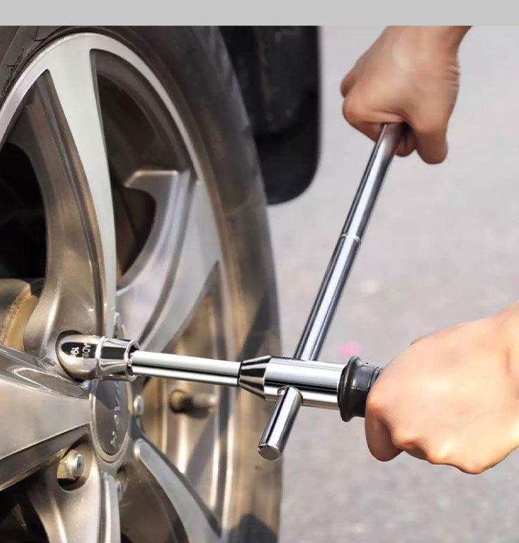 Cross Wrench, Stowable Tire Wrench, Car Repair, Tire Replacement, Tire Removal Tool, Extended Labor-Saving Folding Wrench