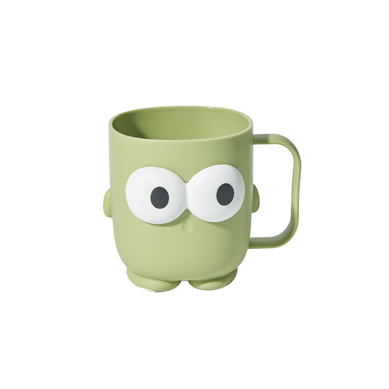 Cute Big Eye Toothbrush Cup For Bathroom Durable Plastic Tumbler_voghion.com