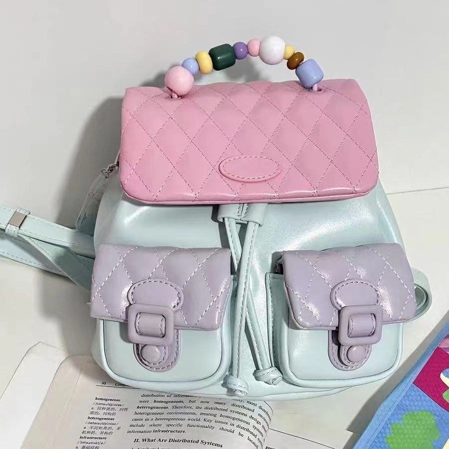 2024 summer new cute girl macaron lightweight and versatile lazy style small backpack_voghion.com