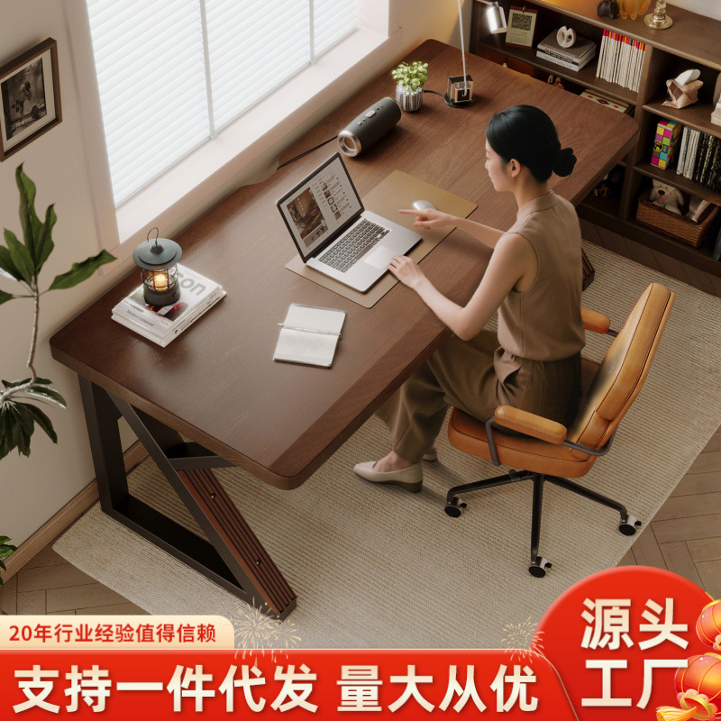 Solid Wood Computer Desk, Home Double Desk, Study Table, Living Room Large Table, Gaming Table, Simple Office Desk, Workbench