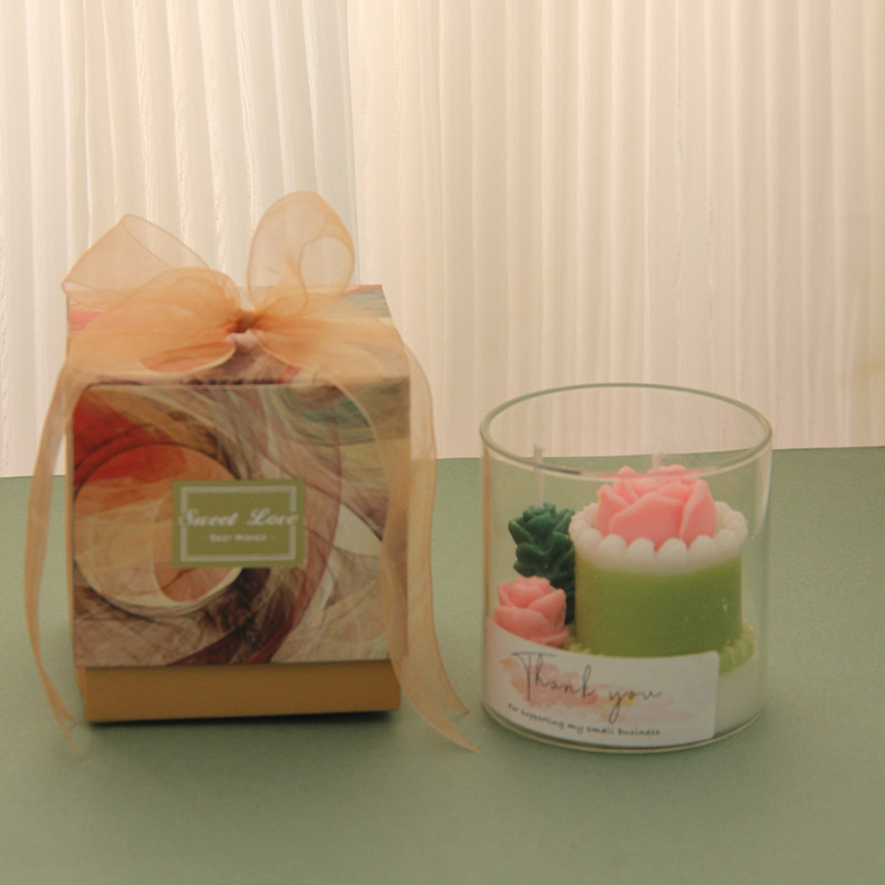 Rosas de vidrio de olor de olor set regalos de regalo verde simple retro regalos navideños regalos de cumpleaños