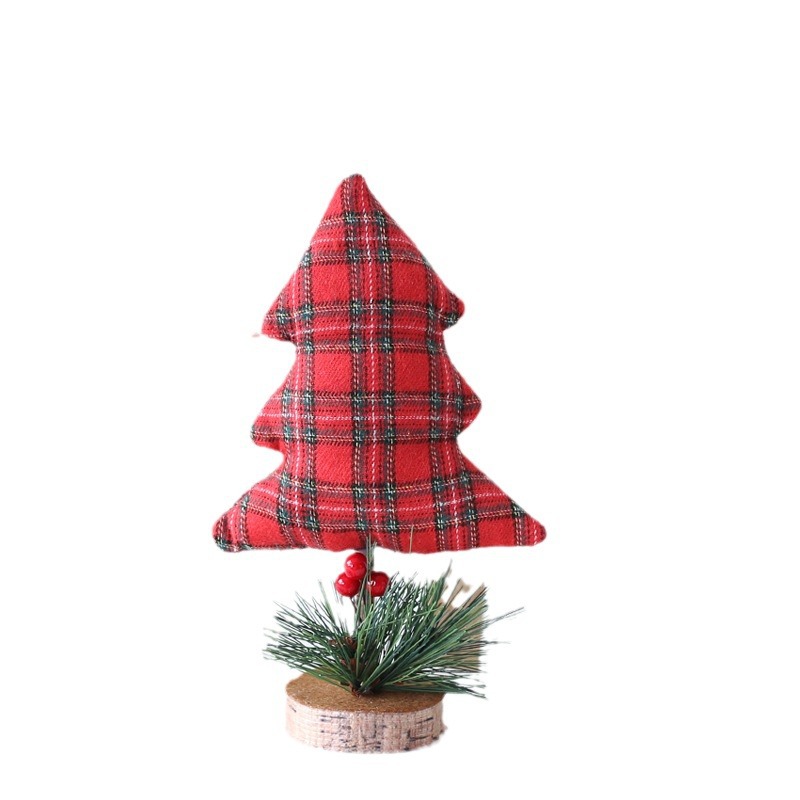 Ventas en caliente transfronterizas de mini árbol de Navidad adornos de mesa de tela muñeca creativa de Navidad adornos decorativos