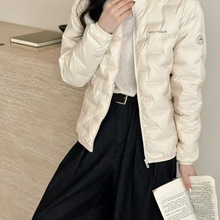 厂家品牌平替压胶轻薄羽绒服女短款2025冬新款休闲90白鸭绒立领棒