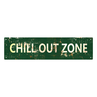 Retro Leisure Area Tin Painting Chill Out Zone Leisure and Entertainment Sign