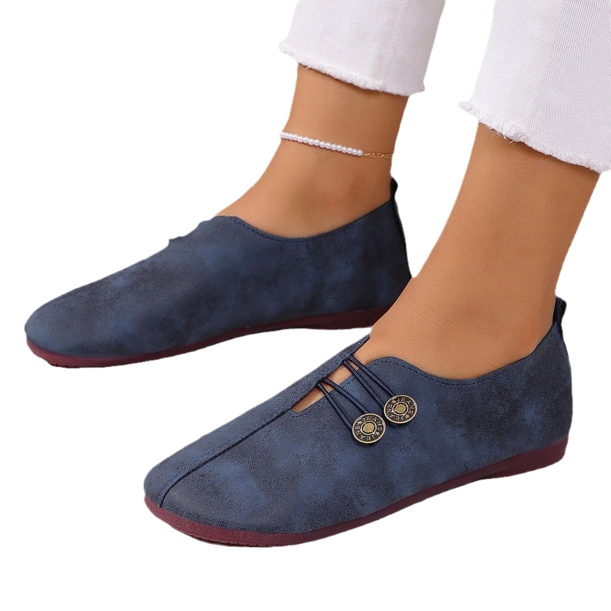 Foreign Trade Plus Size Casual Shoes Women, European American Cross-Border Spring And Autumn New Flat Round Toe Shallow_vogvips.com