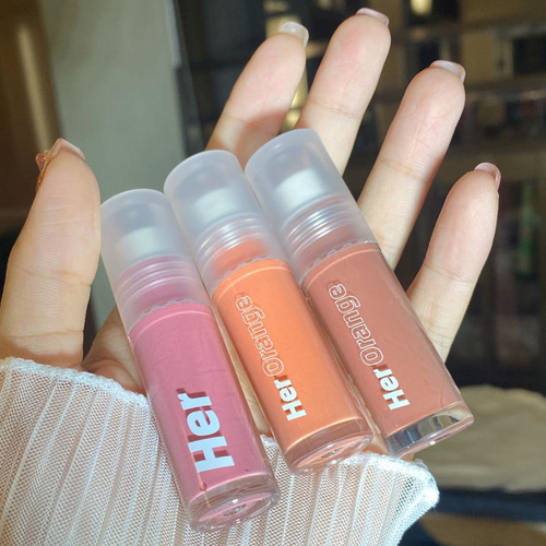 HERORANGE Liquid Blush Milk Tea Nude Pink Rouge Contouring and Brightening Single Color Blush for Students