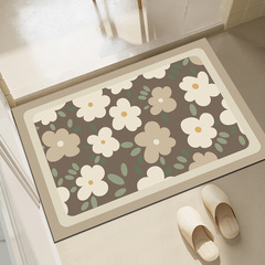 簡約ins小花硅藻泥地墊浴室吸水速干防滑墊衛生間進門墊子可代發