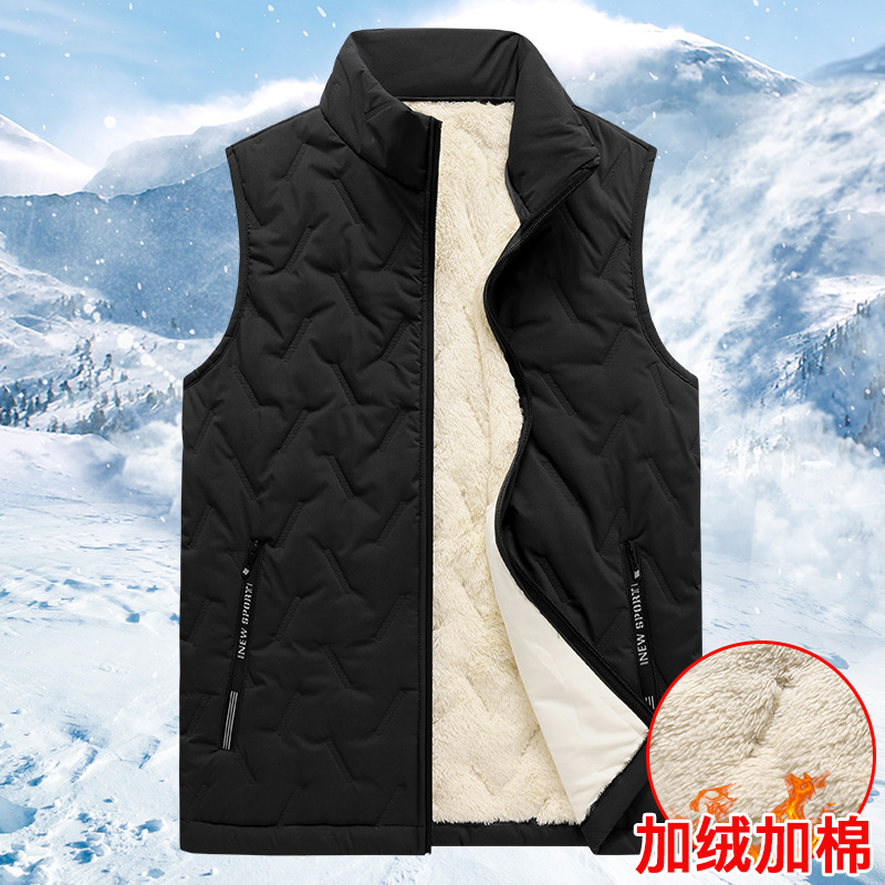 Chaleco transfronterizo marca de moda gruesa caliente hombre gran camisa de hombro de invierno otoño pareja chaleco sólido