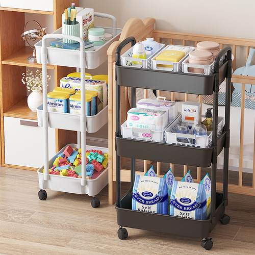 Storage rack trolley floor-standing kitchen floor-standing bathroom multi-layer snacks bedroom bathroom mobile storage storage rack
