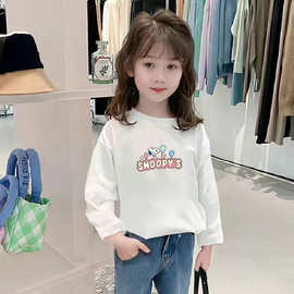 新款纯棉长袖T恤女童秋装韩版中大童小女孩洋气百搭儿童打底衫潮