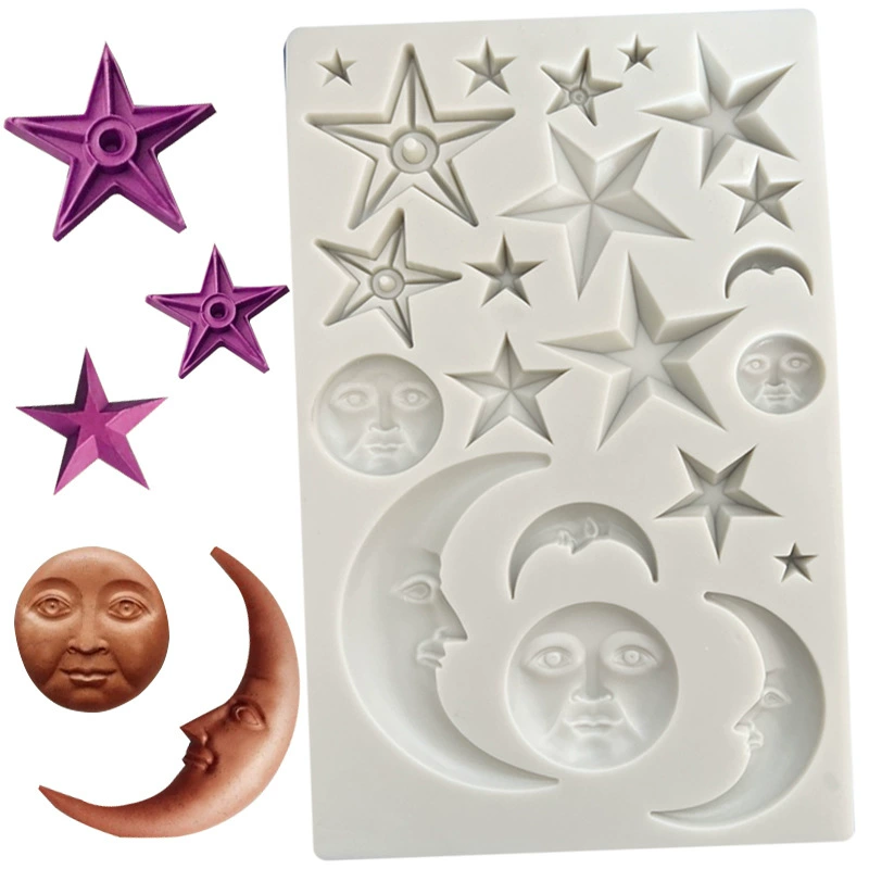 Xingxing Moon Лицо Лицо Силиконовая форма для поворот сахарного яйца Шоколадный торт Декоративная форма DIY Форма для выпечки