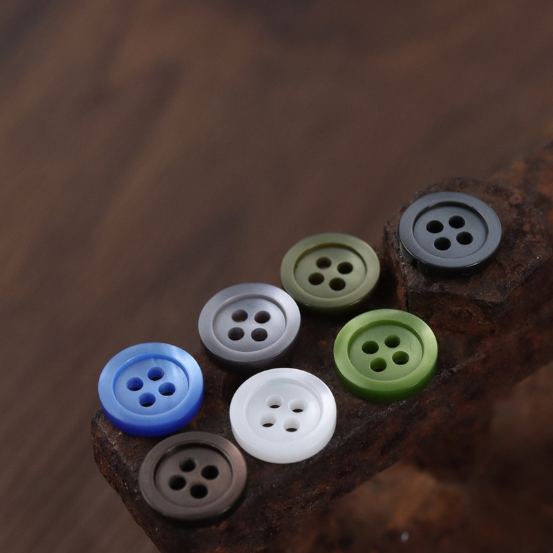 Blue Moss Green Elegant Business Shirt Resin Button Imitation Shell Black Grey White Women Shirt Button