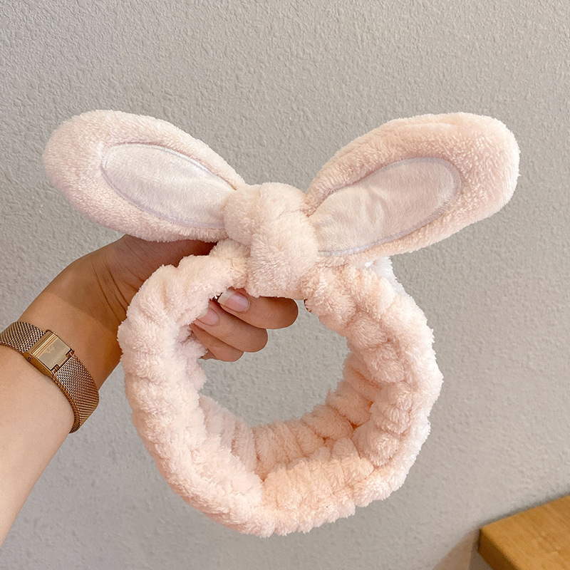 Peluche de felpa, banda para el cabello, banda para el cabello, máscara para mujeres, tocado para el lavado de cara, diadema impermeable y a prueba de humedad, banda para el cabello, accesorios para el cabello