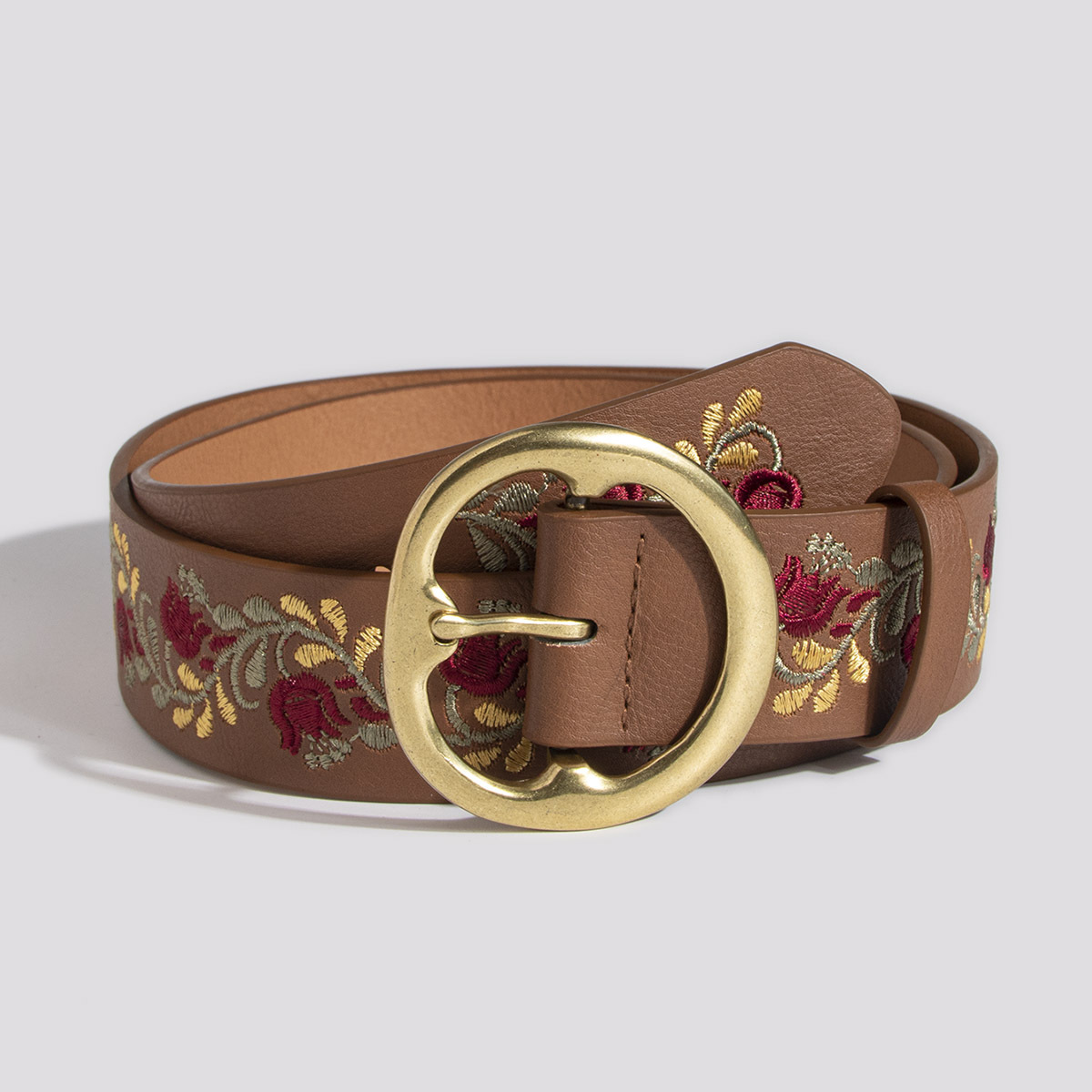 Ethnic Style Flower Pu Leather Alloy Embroidery Plating Women's Leather Belts display picture 2