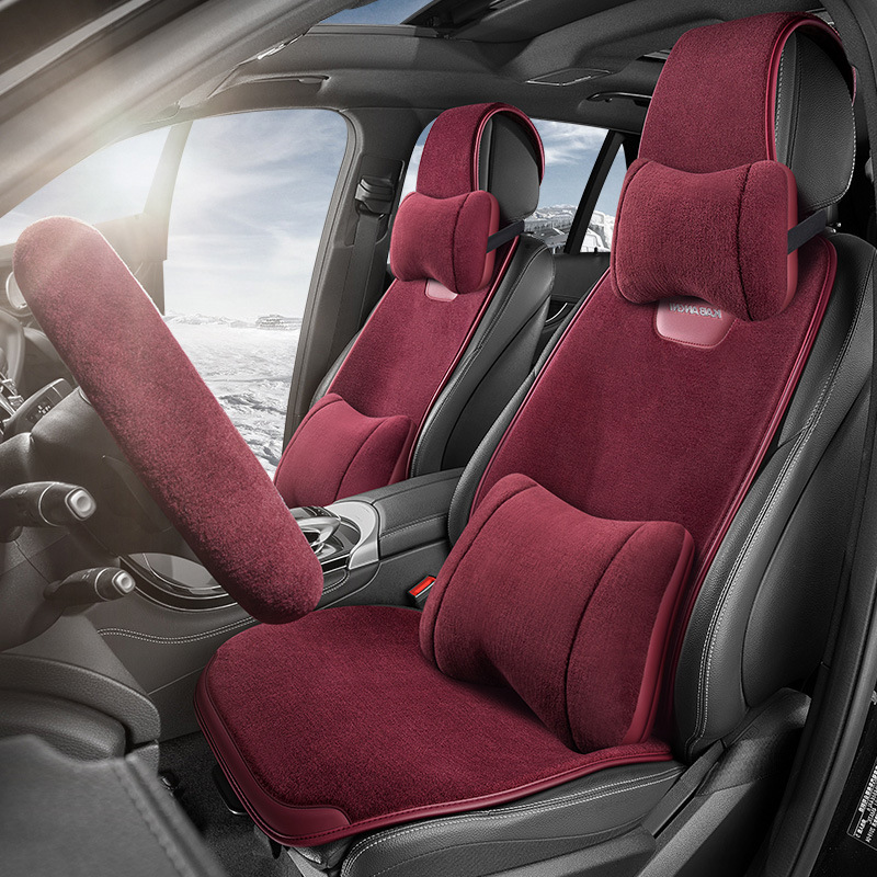 2023年新款蓝牧冬季毛绒马鞍垫汽车坐垫