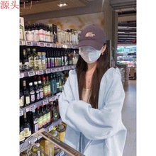 外套女春秋冬款加绒连帽卫衣女2024新款爆款小个子慵懒风休闲开衫