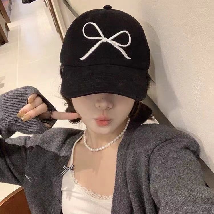 All Seasons Season Women's Lady Bow Knot Curved Eaves Baseball Cap