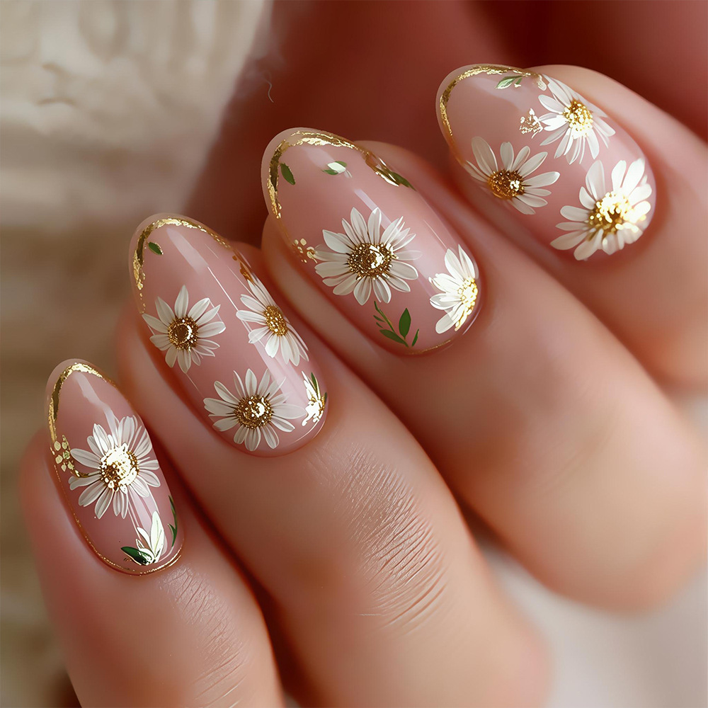 Daisies brillantes, comercio exterior, manijas de almendra, manijas desnudas, 24 piezas de manijas falsas, lote mixto.