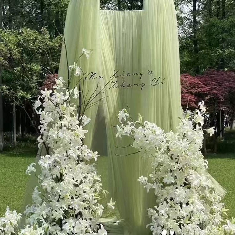 Green Gauze Gauze Fabric Kindergarten Mesh Han Dynasty Tulle Fabric Wedding Wedding Mesh Background Cloth