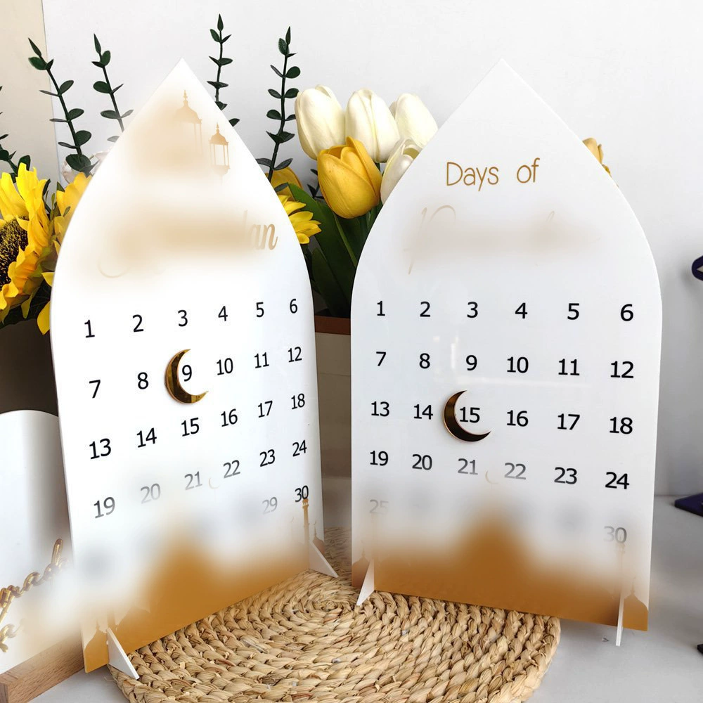 Настольный календарь-органайзер MBT029-030 из акрила в форме полумесяца для декора дома, календарь-маркер для трансграничной торговли на Ближнем Востоке